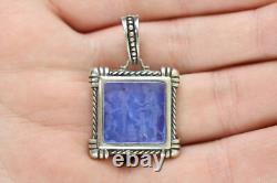 Vintage Tagliamonte Sterling Silver 925 Pendant Enhancer Carved Glass