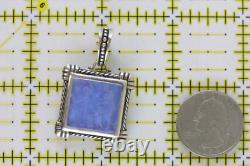 Vintage Tagliamonte Sterling Silver 925 Pendant Enhancer Carved Glass