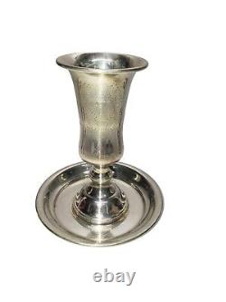 Vintage Three Judaica David Star Sterling Silver Goblet Shot Glass Kiddish Cup