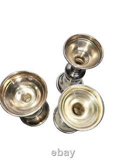 Vintage Three Judaica David Star Sterling Silver Goblet Shot Glass Kiddish Cup