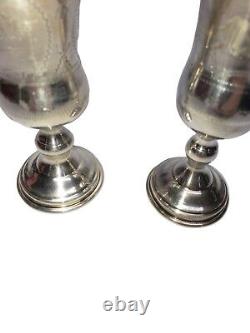 Vintage Three Judaica David Star Sterling Silver Goblet Shot Glass Kiddish Cup