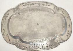 Vintage Tray & 6 Glasses Sterling Silver 900-875 Soviet-Vietnamese Friendship