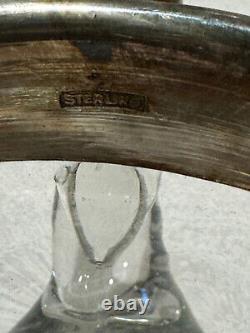 Vintage Victorian Sterling Silver and Glass Water Pitcher