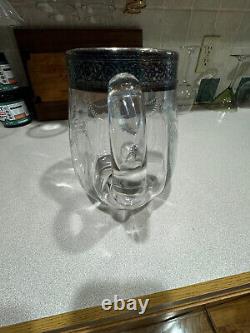 Vintage Victorian Sterling Silver and Glass Water Pitcher