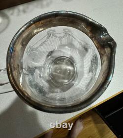 Vintage Victorian Sterling Silver and Glass Water Pitcher