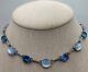 Vintage Wre W E Richards Sterling Silver Faux Moonstone Glass Necklace