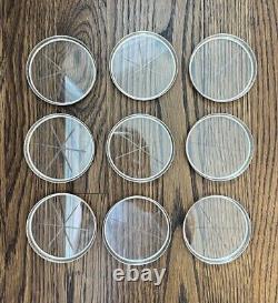 Vintage Webster Sterling Silver & Cut Glass Coasters Filigree Perforated Rims 9