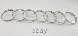 Vintage Webster Sterling Silver Rim Glass Starburst Coasters Set of 7