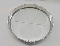 Vintage Webster Sterling Silver Rim Glass Starburst Coasters Set of 7