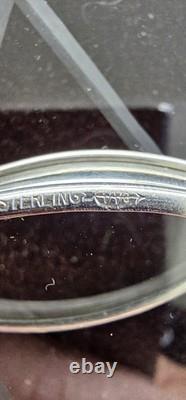 Vintage Webster Sterling Silver Rim Glass Starburst Coasters Set of 7