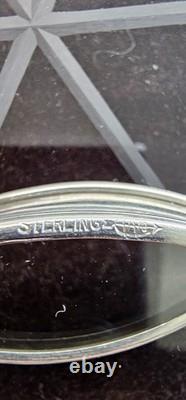 Vintage Webster Sterling Silver Rim Glass Starburst Coasters Set of 7