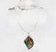 Vintage Handmade Artisan Sterling Silver Citrine Large Fused Art Glass Necklace