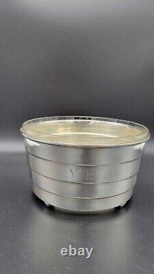Vintage sterling Silver and Glass Planter, 6 1/2