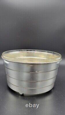 Vintage sterling Silver and Glass Planter, 6 1/2