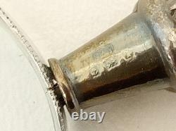 Vintage sterling silver magnifying glass teddy bear handle European standing