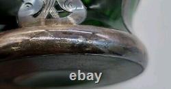 Vtg ALVIN Art Nouveau Sterling Silver Green Glass Vase G3217-3 DAMAGE-READ