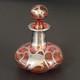 Vtg/antique Cranberry Glass Sterling Silver Deposit 94 Perfume Bottle 4.25t