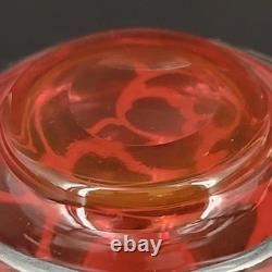 Vtg/Antique Cranberry Glass Sterling Silver Deposit 94 Perfume Bottle 4.25T
