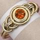 Vtg Art Deco Open Back Glass Sterling Silver Vermeil Bracelet