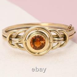 Vtg Art Deco Open Back Glass Sterling Silver Vermeil Bracelet