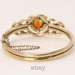 Vtg Art Deco Open Back Glass Sterling Silver Vermeil Bracelet