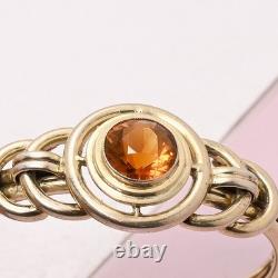 Vtg Art Deco Open Back Glass Sterling Silver Vermeil Bracelet