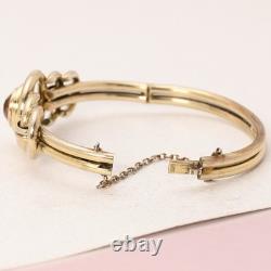 Vtg Art Deco Open Back Glass Sterling Silver Vermeil Bracelet