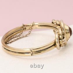 Vtg Art Deco Open Back Glass Sterling Silver Vermeil Bracelet