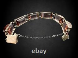 Vtg Art Deco Sterling Silver Faceted Purple Czech Glass Necklace Bracelet Set Vtg Art Deco Sterling Silver Faceted Purple Czech Glass Necklace Bracelet Set
