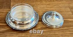 Vtg Camusso Peru Sterling Silver Lidded Butter Dish With Glass Insert! 204 G