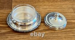 Vtg Camusso Peru Sterling Silver Lidded Butter Dish With Glass Insert! 204 G