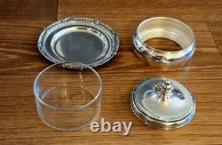 Vtg Camusso Peru Sterling Silver Lidded Butter Dish With Glass Insert! 204 G