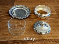 Vtg Camusso Peru Sterling Silver Lidded Butter Dish With Glass Insert! 204 G