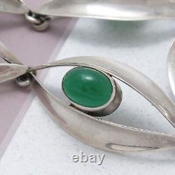 Vtg Danish Modernist Carl Ove Fydensberg Glass Sterling Silver Bracelet