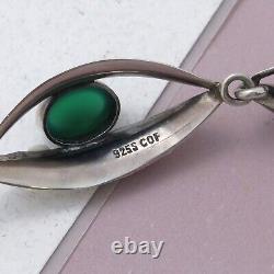 Vtg Danish Modernist Carl Ove Fydensberg Glass Sterling Silver Bracelet