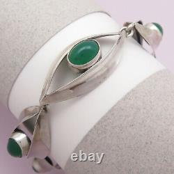 Vtg Modernist Carl Ove Frydensberg Denmark Glass Sterling Silver Bracelet