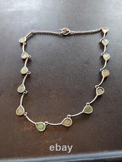 Vtg Sterling Silver Ancient Roman Glass Necklace 13 Luli Hamersztein Links 19