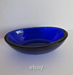 Vtg Viking Ship Sterling Silver Cobalt Blue Glass Insert Salt Cellar Sweden #2