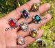 Wow Multi Faceted Topaz Glass 925 Sterling Silver Plated Wholesale Lot Rings