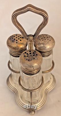 Wallace Sterling Silver & Glass Cruet Set Salt & Pepper Shakers 56g SCRAP or NOT