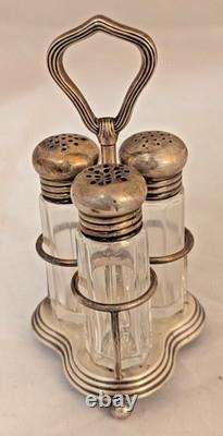 Wallace Sterling Silver & Glass Cruet Set Salt & Pepper Shakers 56g SCRAP or NOT