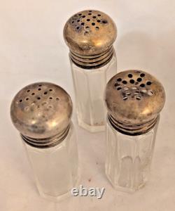 Wallace Sterling Silver & Glass Cruet Set Salt & Pepper Shakers 56g SCRAP or NOT