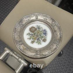 Wallace Sterling Silver Plate Rose Point Glass & Needlepoint Pattern