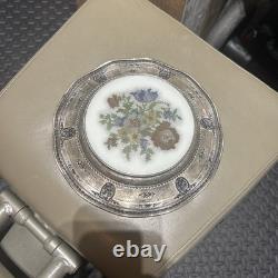 Wallace Sterling Silver Plate Rose Point Glass & Needlepoint Pattern