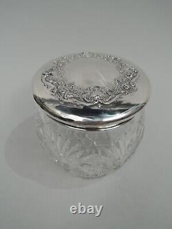 Watson Jar American Antique Large Brilliant-Cut Glass ABC Sterling Silver