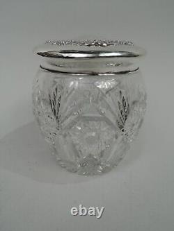 Watson Jar American Antique Large Brilliant-Cut Glass ABC Sterling Silver