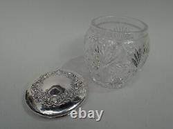 Watson Jar American Antique Large Brilliant-Cut Glass ABC Sterling Silver