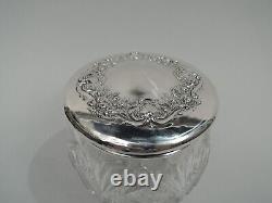 Watson Jar American Antique Large Brilliant-Cut Glass ABC Sterling Silver