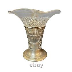 Watson antique Pierced Sterling Silver And Glass Vase 112 grams witho glass