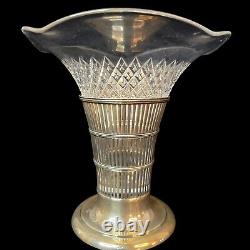 Watson antique Pierced Sterling Silver And Glass Vase 112 grams witho glass